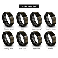 font options for inside engraving on gunmetal & black pantograph rings