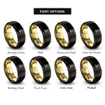 font options for inside engraving on black & gold papa rings