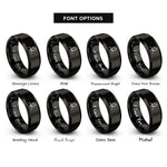 font options for inside engraving on black papa rings