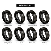 font options for inside engraving on black papa rings