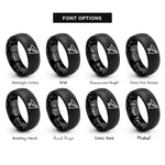 font options for inside engraving on black paper airplane rings