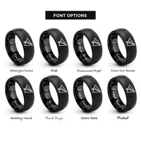 font options for inside engraving on black paper airplane rings