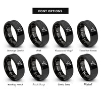 font options for inside engraving on black paper airplane rings