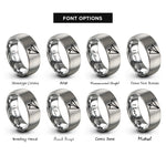 font options for inside engraving on silver paper airplane rings
