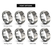 font options for inside engraving on silver paper airplane rings