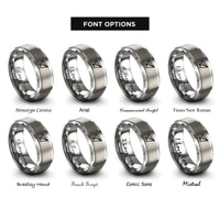 font options for inside engraving on gray paper airplane rings