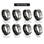 font options for inside engraving on black & grey paper bag rings