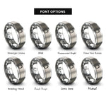 font options for inside engraving on silver paper bag rings