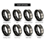 font options for inside engraving on black & grey paper clip rings