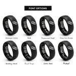 font options for inside engraving on black paper clip rings