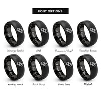 font options for inside engraving on black paper clip rings