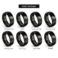 font options for inside engraving on black paper clip rings