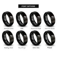 font options for inside engraving on black paper clip rings