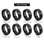 font options for inside engraving on black paper plane rings