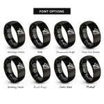 font options for inside engraving on black paper plane rings