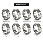 font options for inside engraving on silver paper plane rings