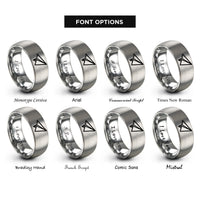 font options for inside engraving on silver paper plane rings
