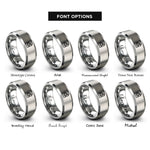 font options for inside engraving on gray paper recycling icon rings