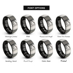 font options for inside engraving on black & silver paper trimmer rings