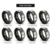 font options for inside engraving on black & gray paper trimmer rings