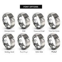 font options for inside engraving on gray paper trimmer rings