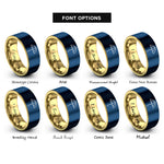 font options for inside engraving on gold & blue paper umbrella rings