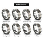 font options for inside engraving on grey paper umbrella rings