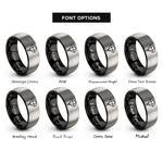 font options for inside engraving on black & gray parachute rings