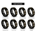 font options for inside engraving on gunmetal & black parachute rings