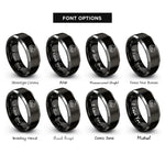 font options for inside engraving on black & gray parade circle rings