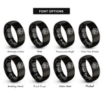 font options for inside engraving on black parade circle rings