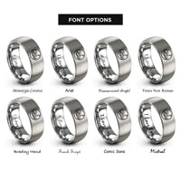 font options for inside engraving on gray parade circle rings