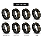 font options for inside engraving on gunmetal & black parade circle rings