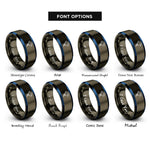 font options for inside engraving on gunmetal & blue paraglider rings