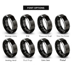 font options for inside engraving on black & gray paramedic badge rings