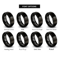 font options for inside engraving on black paramedic badge rings