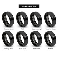 font options for inside engraving on black paramedic badge rings
