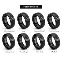 font options for inside engraving on black paramedic star rings