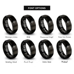 font options for inside engraving on black parent child hands rings