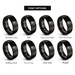font options for inside engraving on black parent hand rings