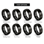 font options for inside engraving on black parent message rings