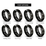font options for inside engraving on black & grey parentheses () rings