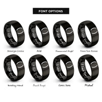 font options for inside engraving on black parentheses () rings