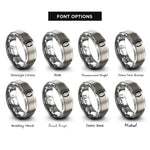 font options for inside engraving on silver parentheses () rings