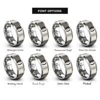 font options for inside engraving on gray parentheses () rings