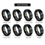 font options for inside engraving on gunmetal & blue parentheses () rings
