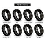 font options for inside engraving on black parents stroller rings