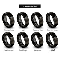 font options for inside engraving on black parents stroller rings