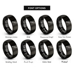 font options for inside engraving on black paring knife rings