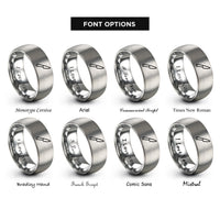 font options for inside engraving on grey paring knife rings
